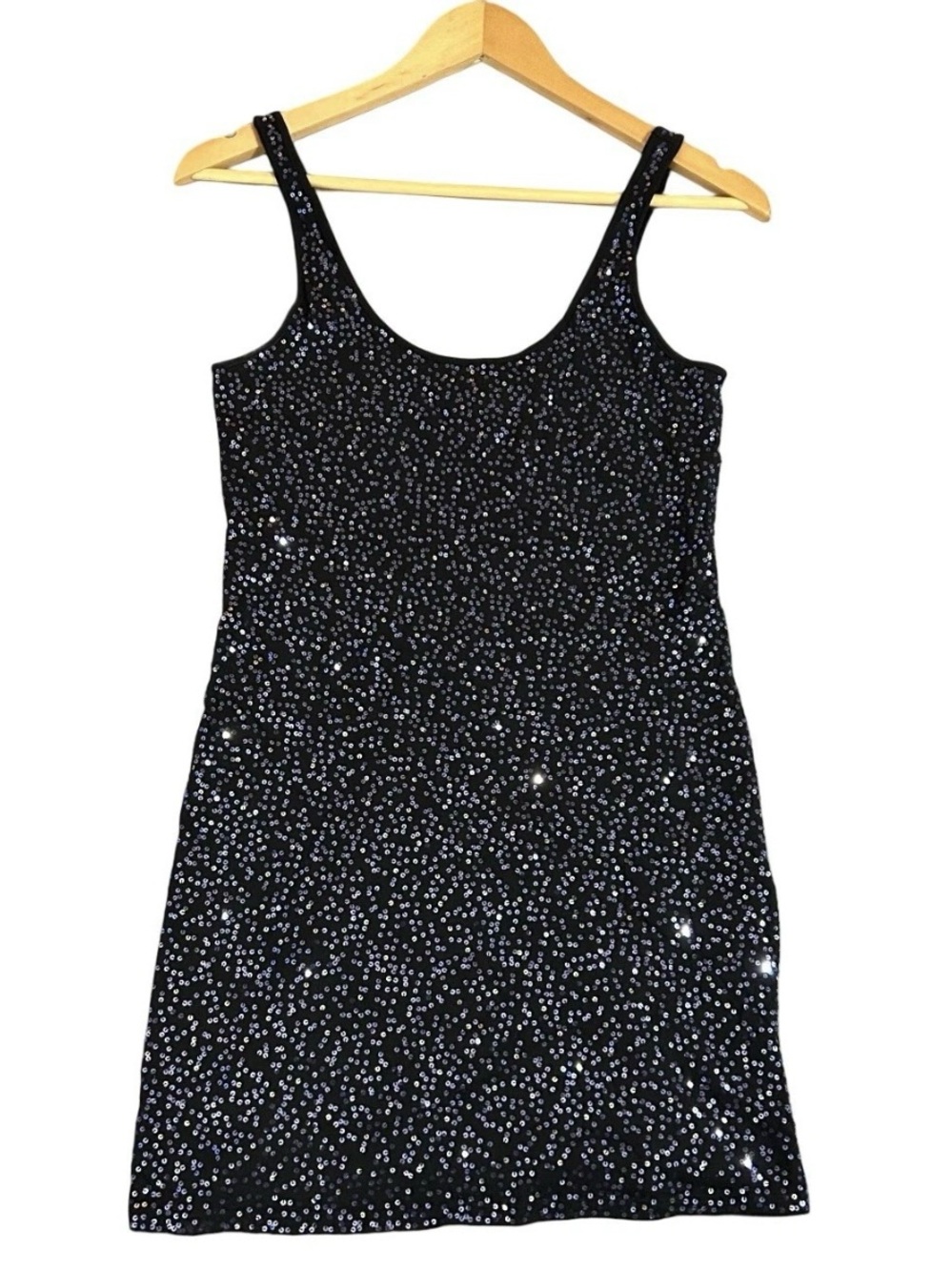Express Black Sequin Mini Dress Womens Size XS Little Black Dress